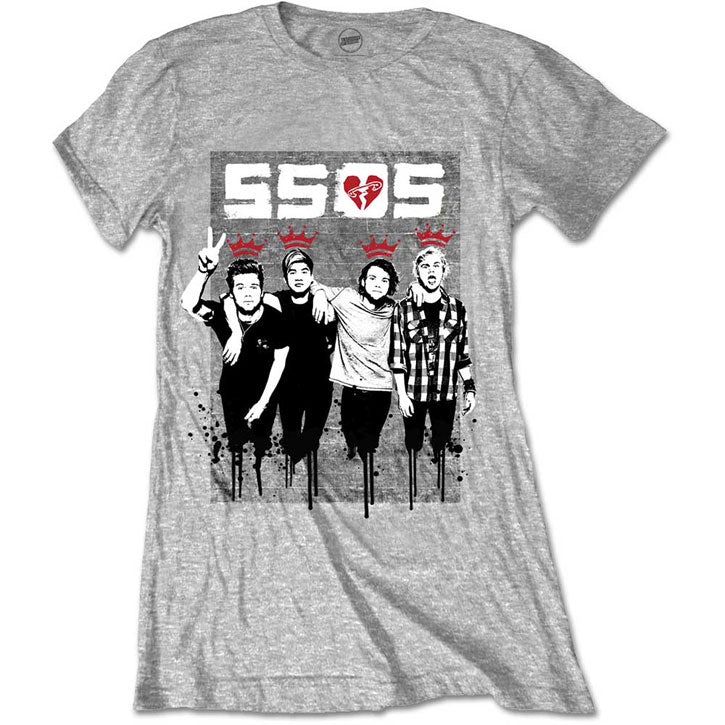 5 Seconds Of Summer 2 Finger Drip Junior Top Front