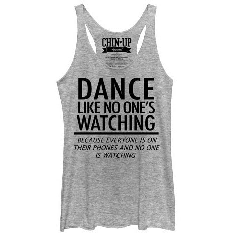 Chin Up Dancerish - Heather - Racerback Womens Tank