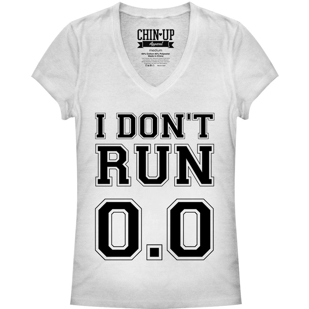 Chin Up Dont Run - Deep V-Neck Junior Top Front