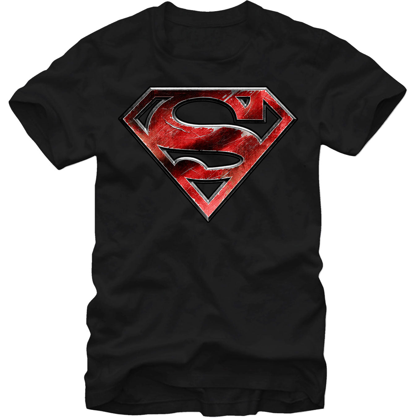 Superman Battle Scarred Logo T-shirt