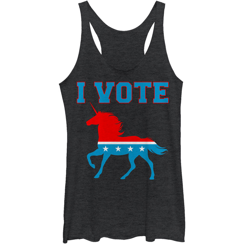 Lost Gods Vote Unicorn - Heather - Racerback Womens Tank