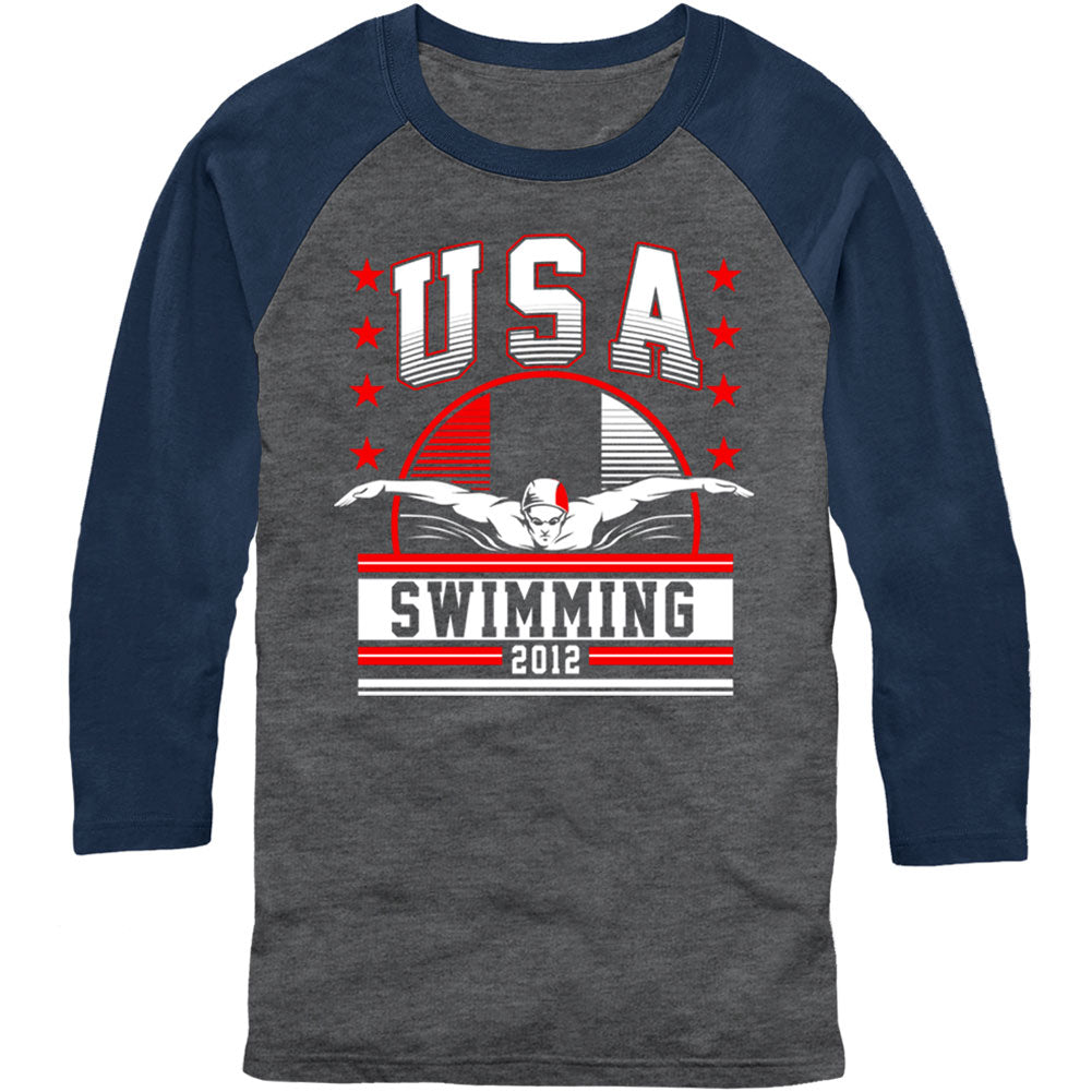 Lost Gods Swim Team Baseball Jersey Front