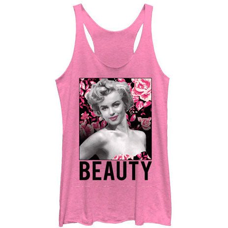 Marilyn Monroe Beauty - Heather - Racerback Womens Tank