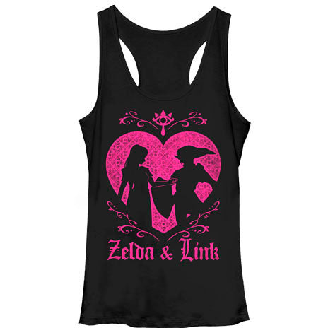 Nintendo Link & Zelda - Heather - Racerback Womens Tank