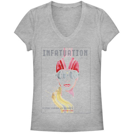 Powers Infatuation - Heather - Deep V-Neck Junior Top Front