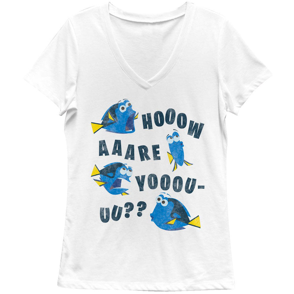 Finding Dory How R U - Deep V-Neck Junior Top Front