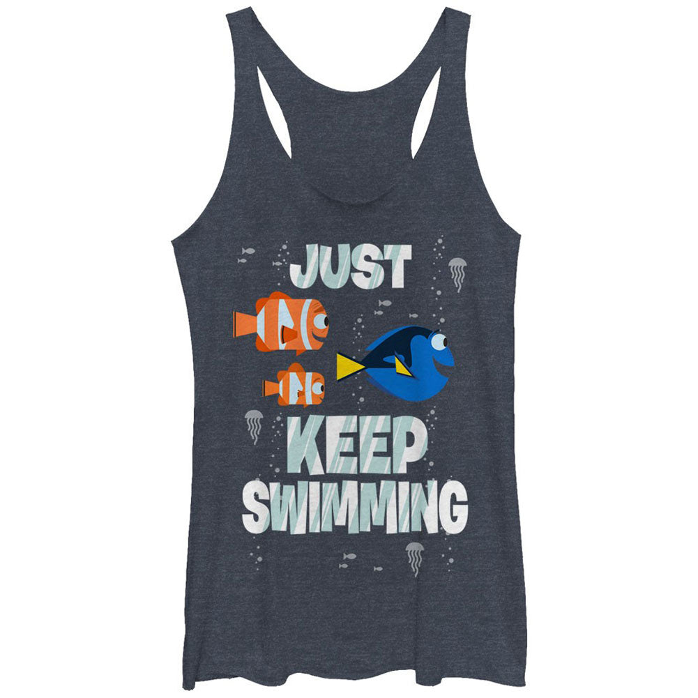Finding Dory Just Swimming - Heather - Racerback Womens Tank