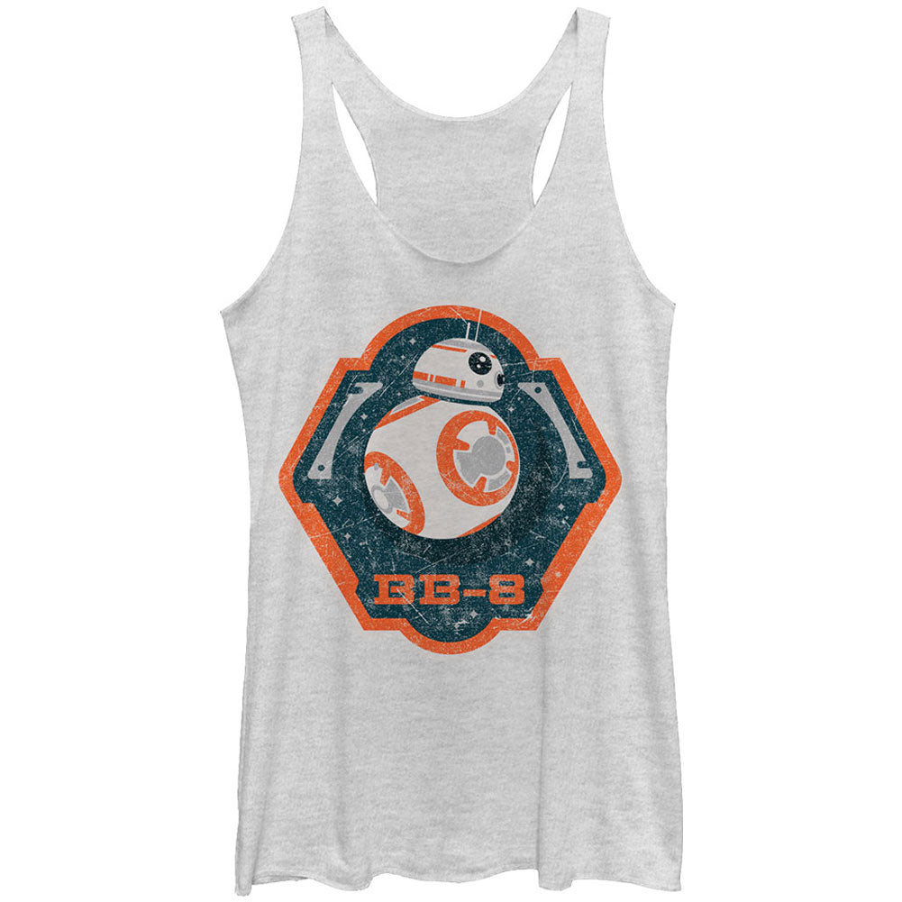 Star Wars BB8 Badge - Heather - Racerback Womens Tank