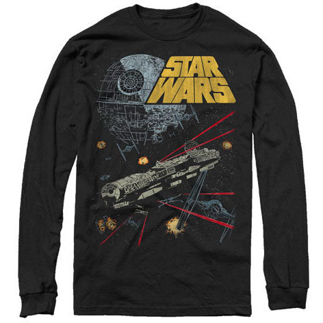 Star Wars Falcon Shot - Red Lasers Long Sleeve Front