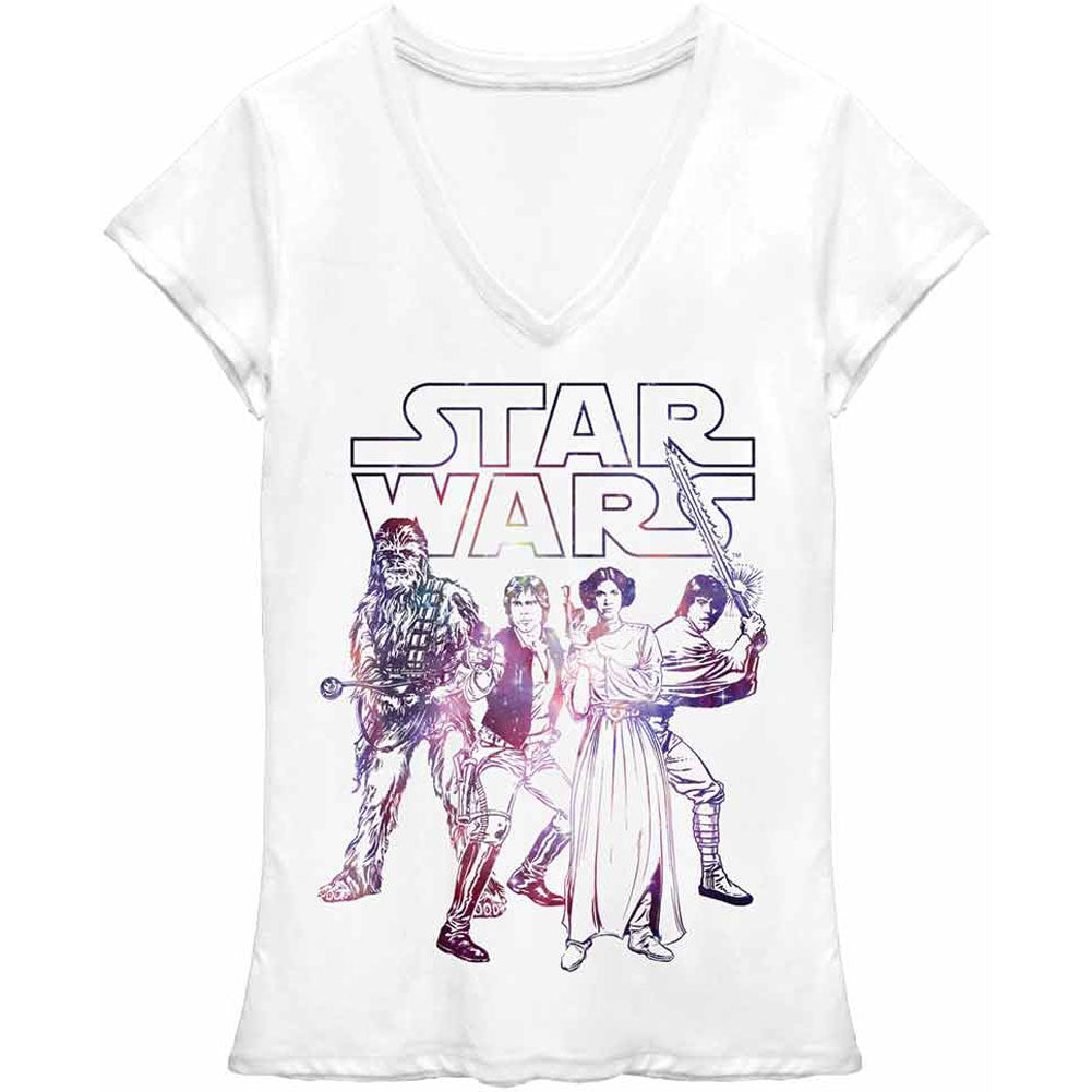 Star Wars Rebel Group - Deep V-Neck Junior Top Front
