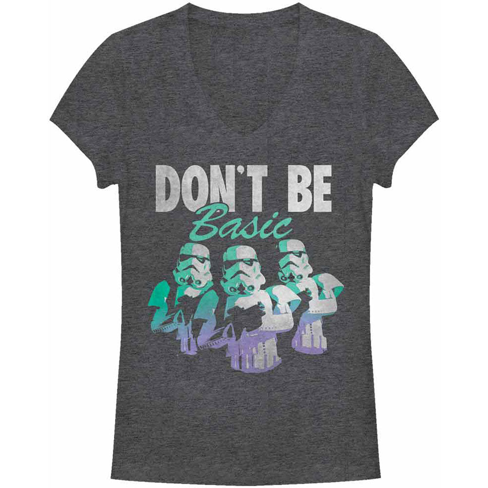 Star Wars Basic - Heather - Deep V-Neck Junior Top Front