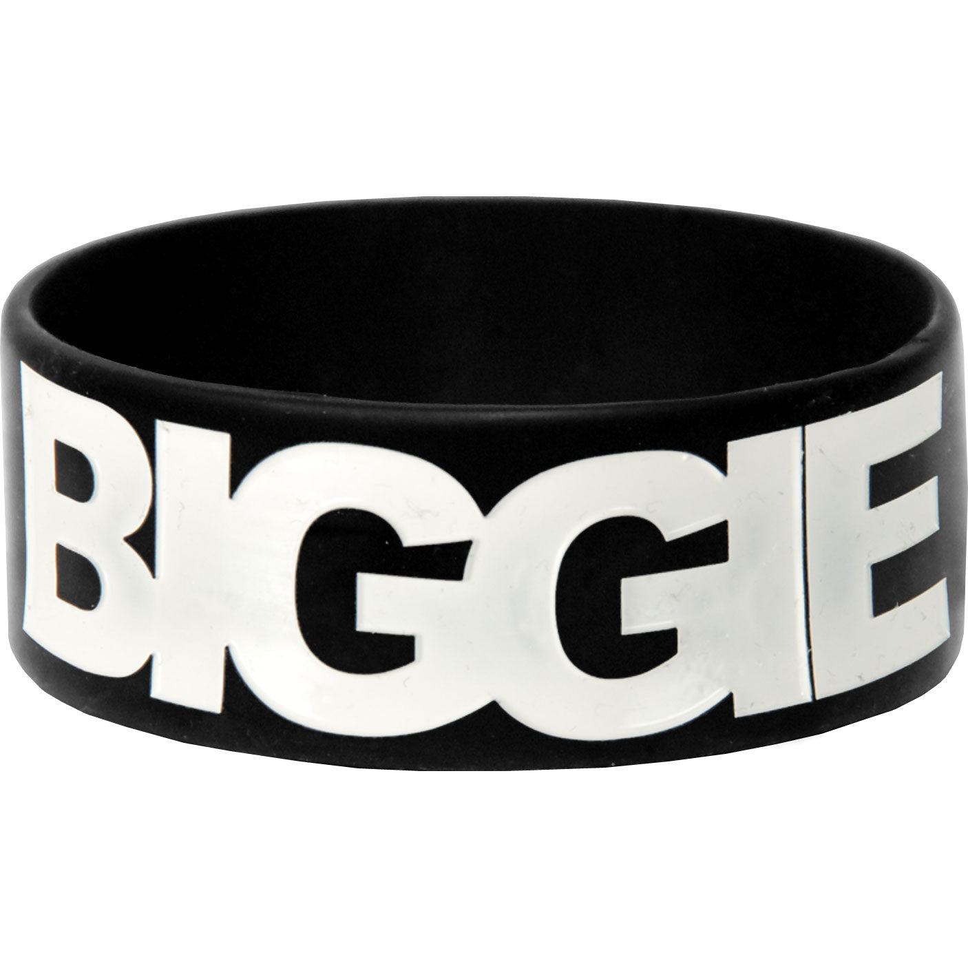 Notorious B.I.G. Big White Logo Rubber Bracelet Front