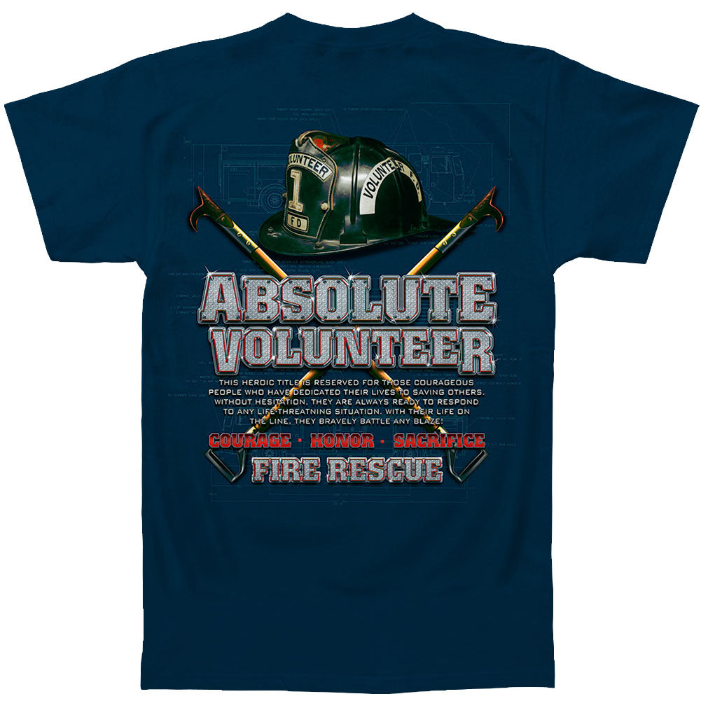Novelty Absolute Volunteer Firefighter Blue Print T-shirt