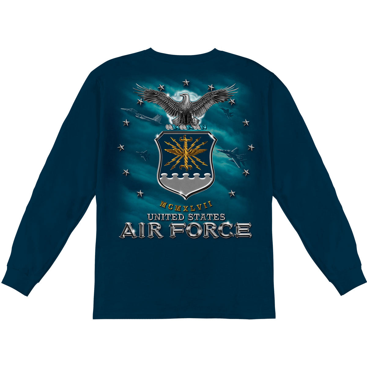 Novelty Air Force USaf Missle Long Sleeve Back