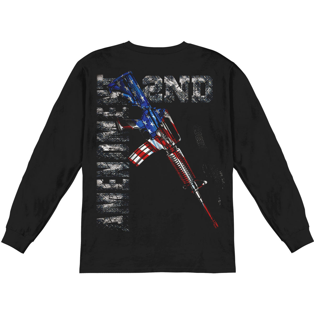 Novelty AR15 Second Amendment Flag Long Sleeve Back