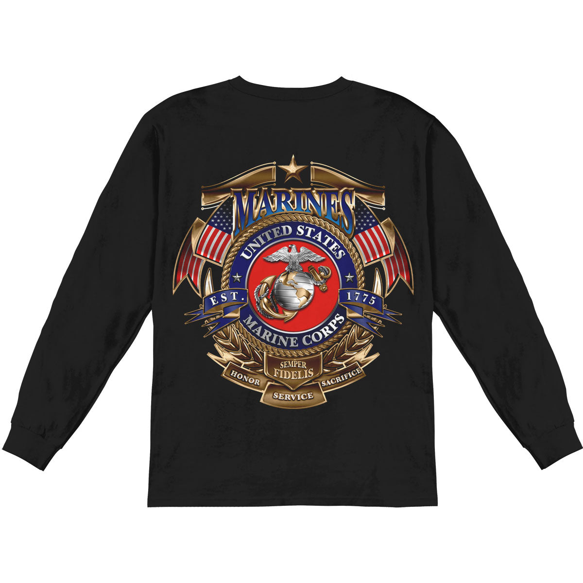 Novelty Badge Of Honor Long Sleeve Back