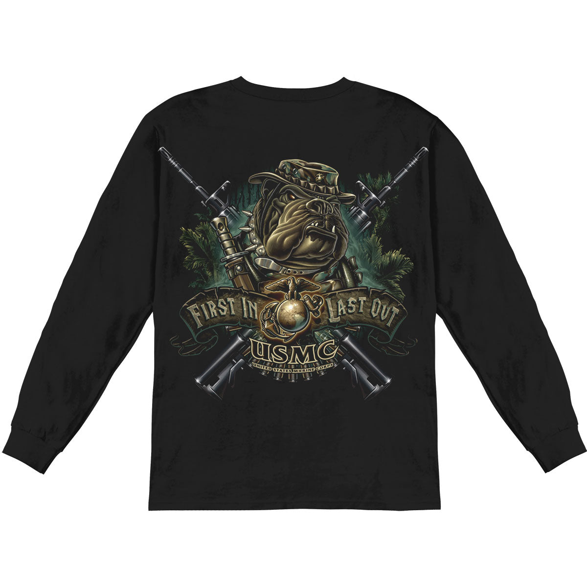 Novelty Devil Dog First In Marine Long Sleeve