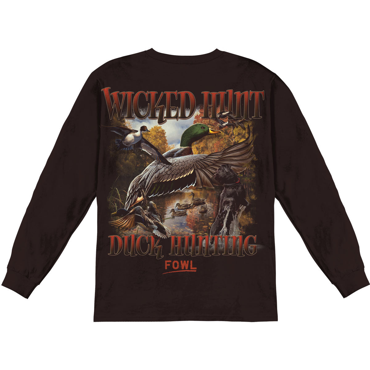 Novelty Duck Hunting In A Fowl Mood Long Sleeve Back