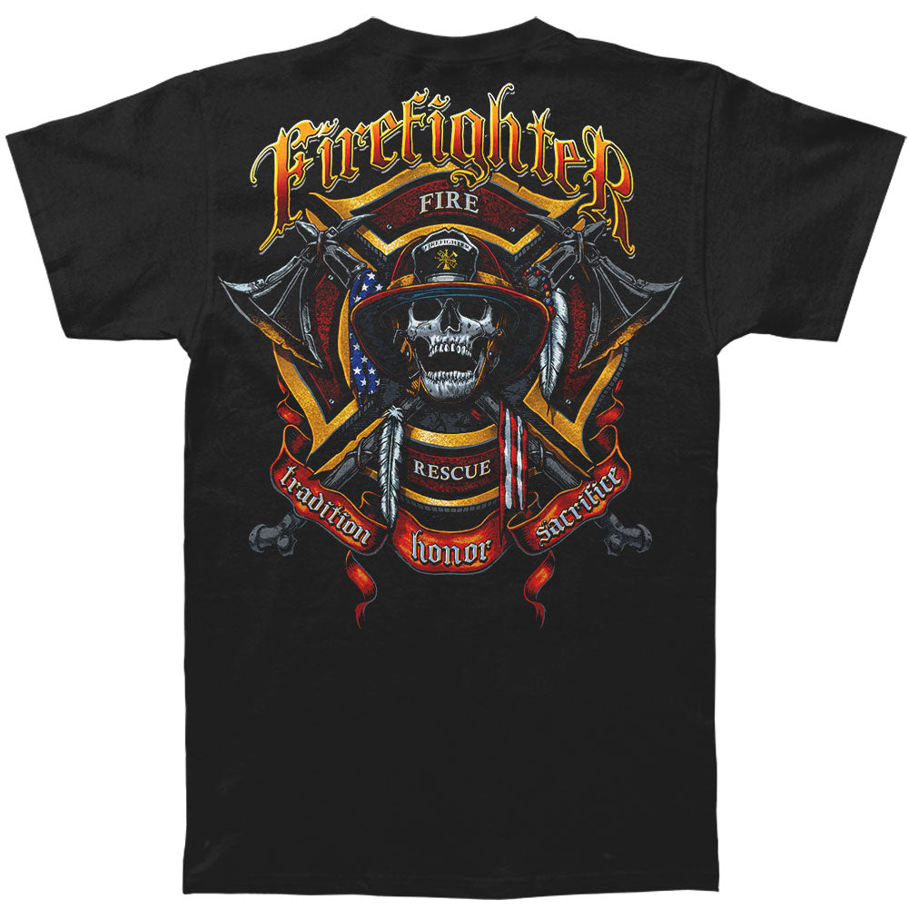 Novelty Firefighter Biker And Axes T-shirt