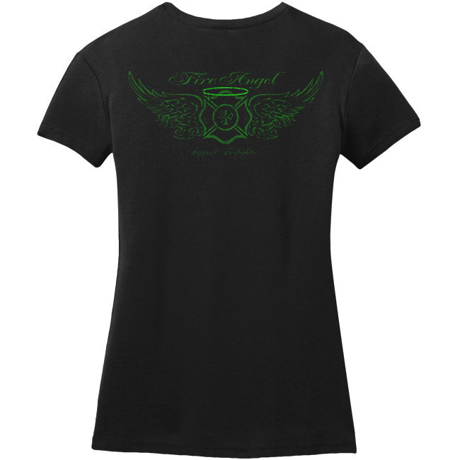 Novelty Firefighter Fire Angel Irish Cross T-shirt