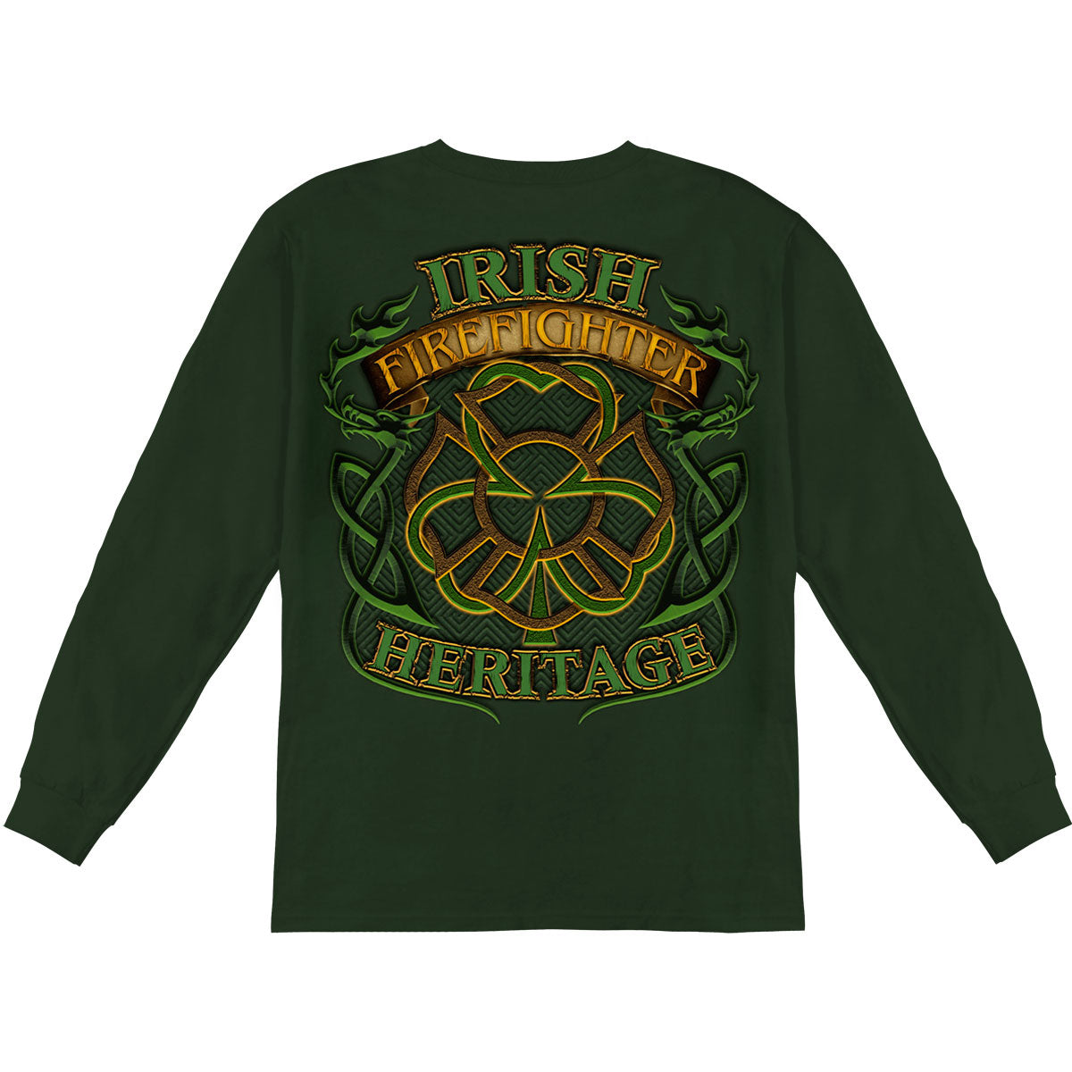 Novelty Irish Firefighter Long Sleeve Back