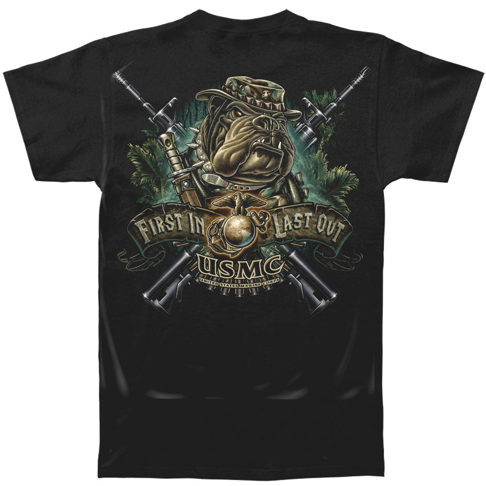 Novelty Novelty Marine Devil Dog First In Last Out T-shirt