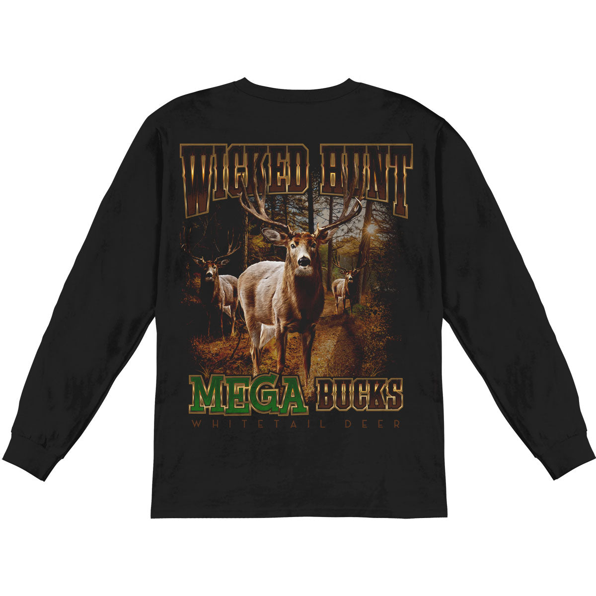 Novelty Mega Bucks Deer Hunter Long Sleeve Back