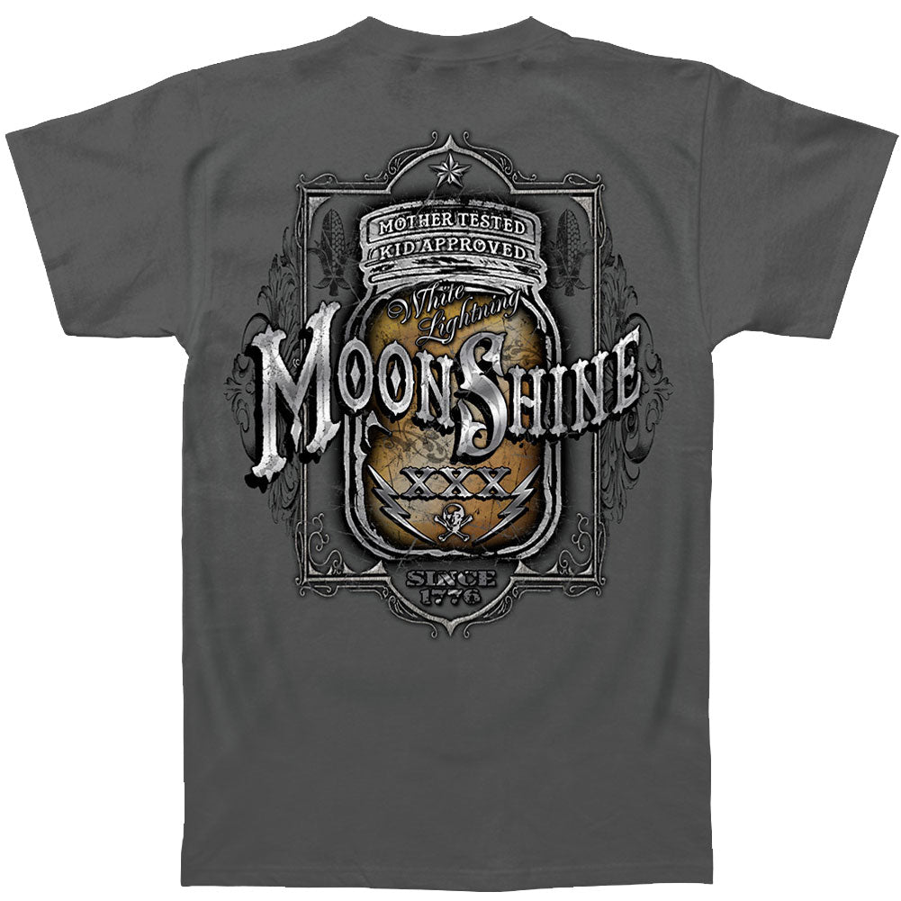 Novelty Moon Shine Mason Jar Silver Foil T-shirt