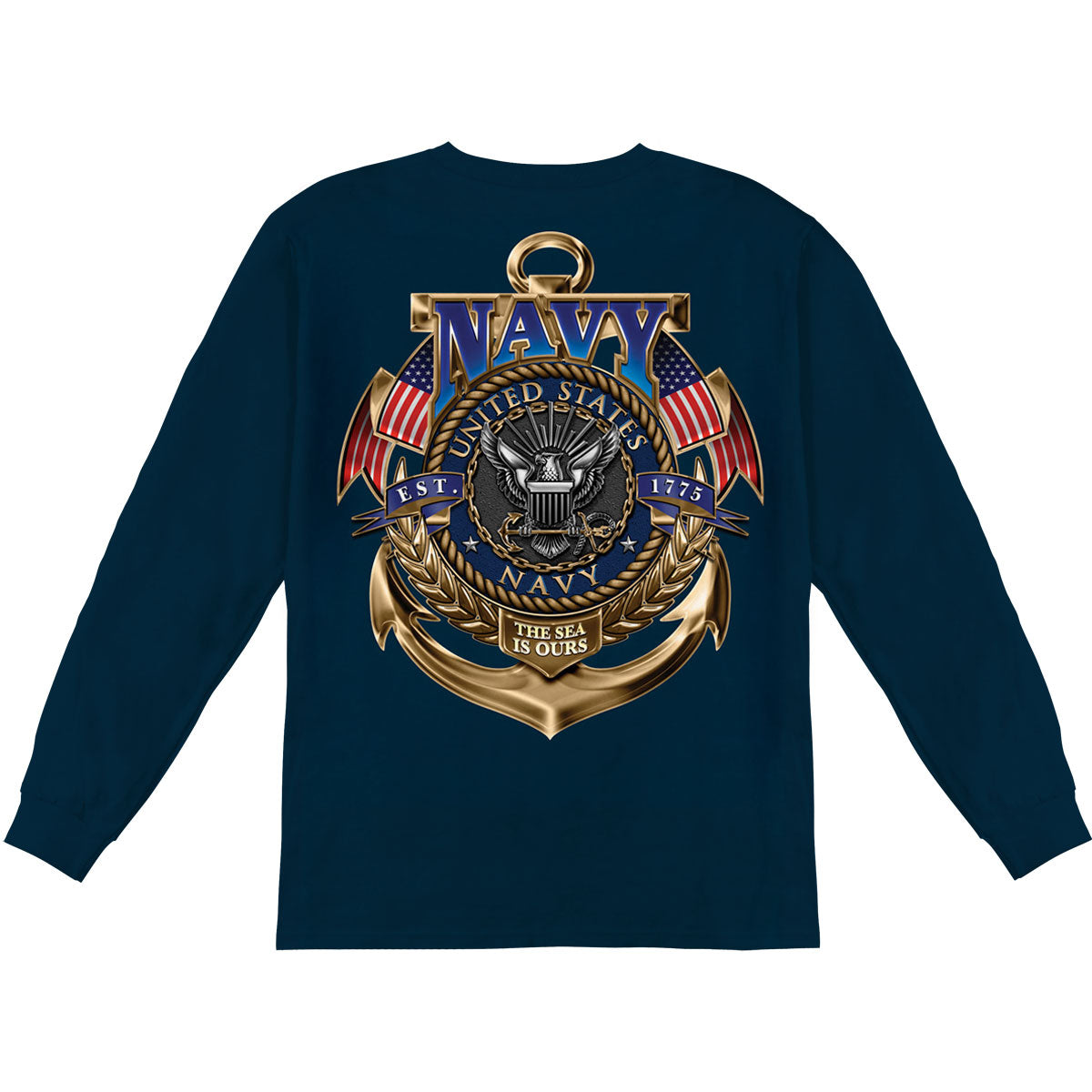 Novelty Navy The Sea Is Ours Long Sleeve Back
