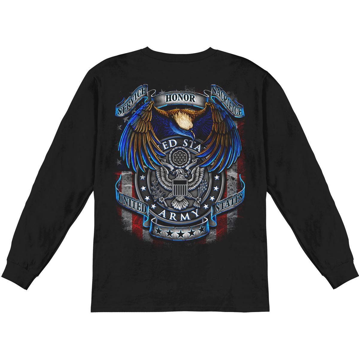 Novelty True Heros Army Long Sleeve Back