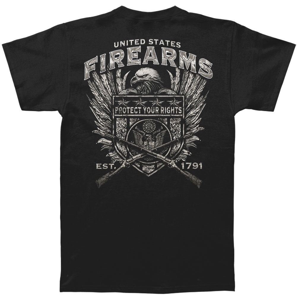 Novelty United States Fire Arms Silver Foil T-shirt