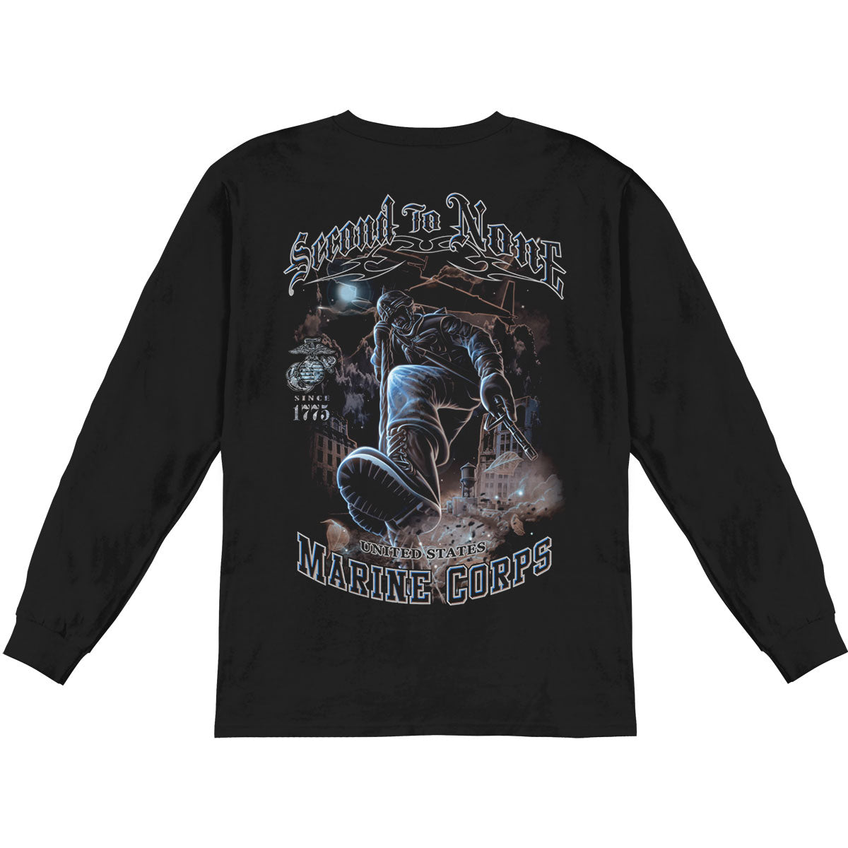 Novelty USMC Second To None Long Sleeve Back