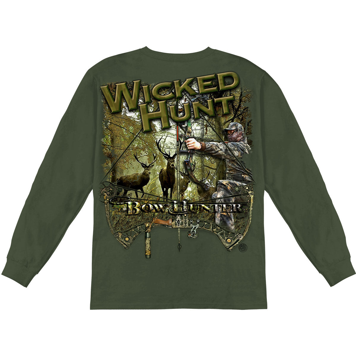 Novelty Wicked Hunt Bow Hunting Long Sleeve Back