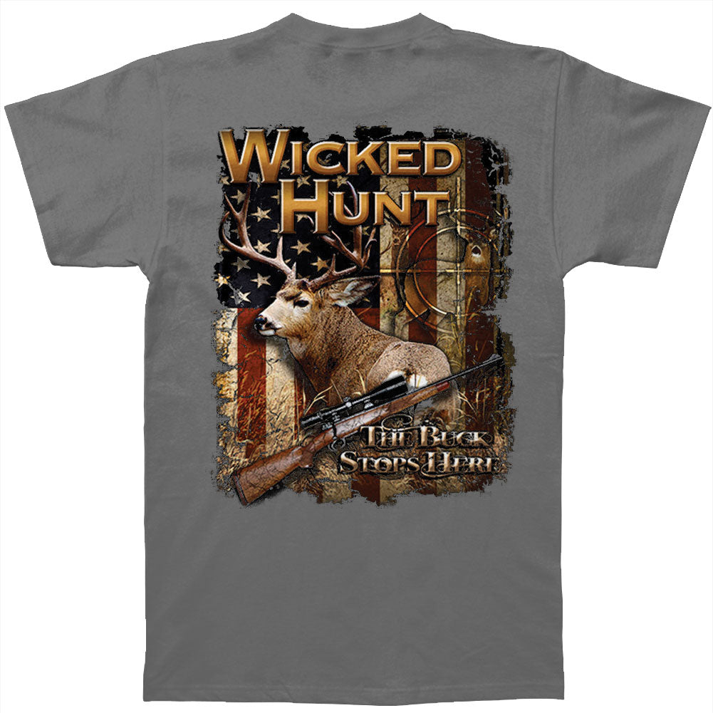 Novelty Wicked Hunt Deer Buck Stop Here T-shirt