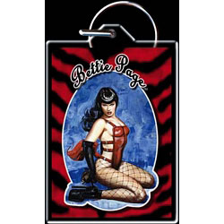 Bettie Page Pony Girl Plastic Key Chain