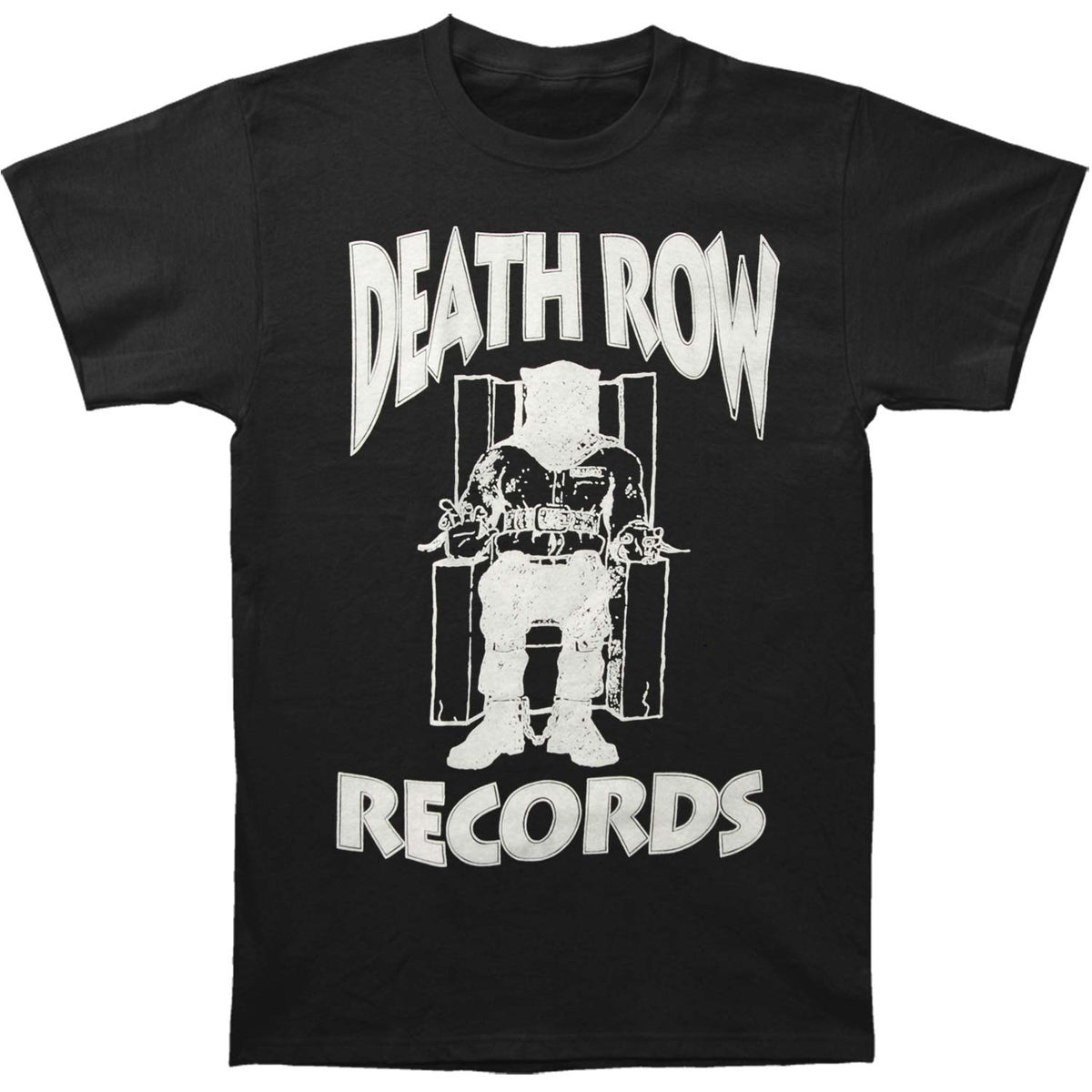 Death Row Records White Logo Crew Slim Fit T-shirt Front