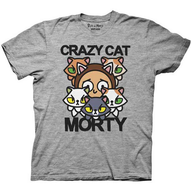 Rick And Morty Crazy Cat Morty Slim Fit T-shirt Front