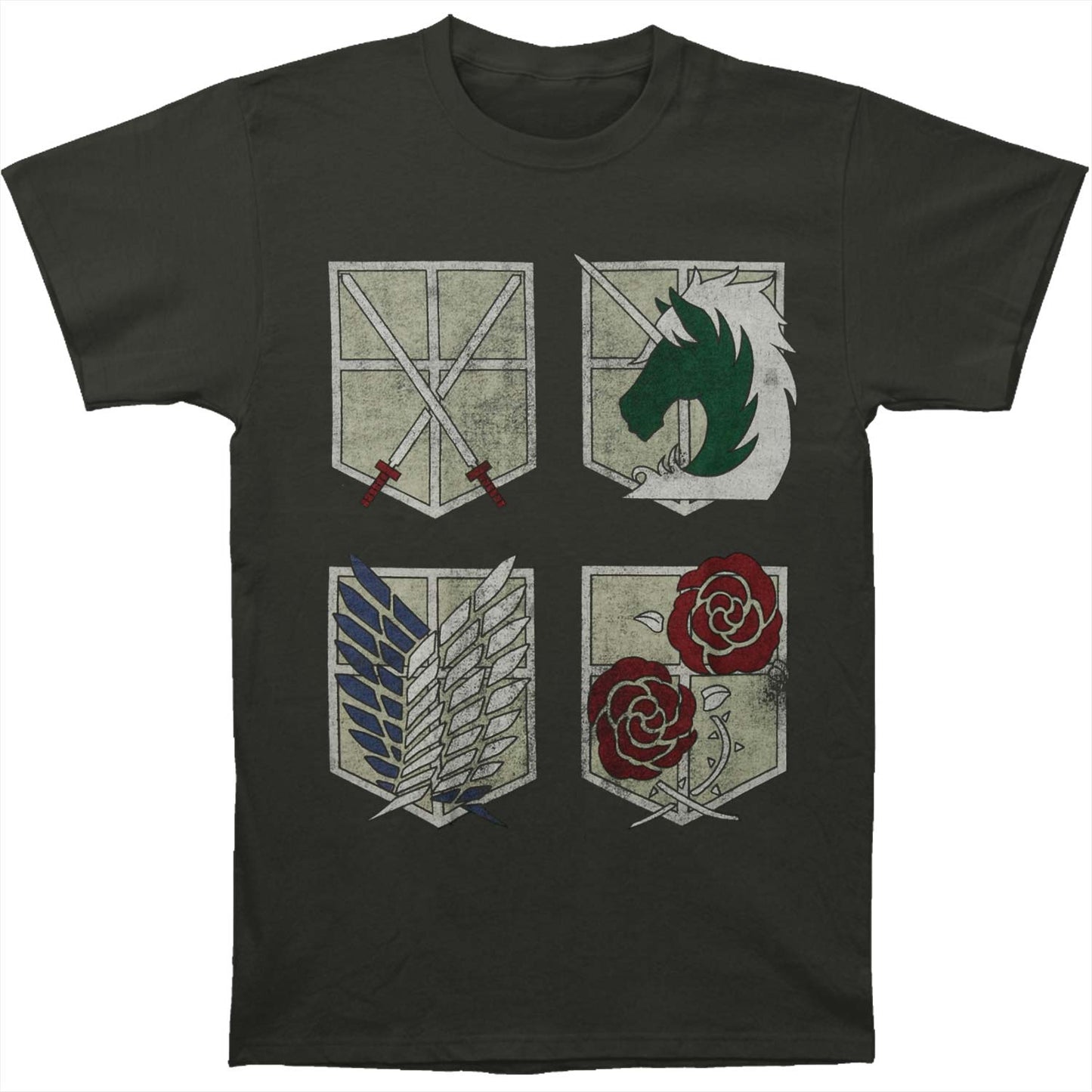 Attack On Titan Shield With Logo Slim Fit T-shirt Front