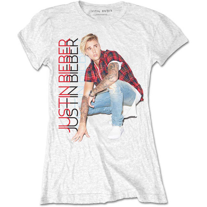 Justin Bieber Plaid Junior Top Front