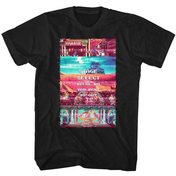 Street Fighter Stage Select Slim Fit T-shirt Front
