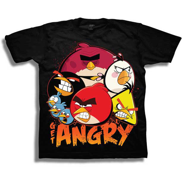 Angry Birds Get Angry Childrens T-shirt Front