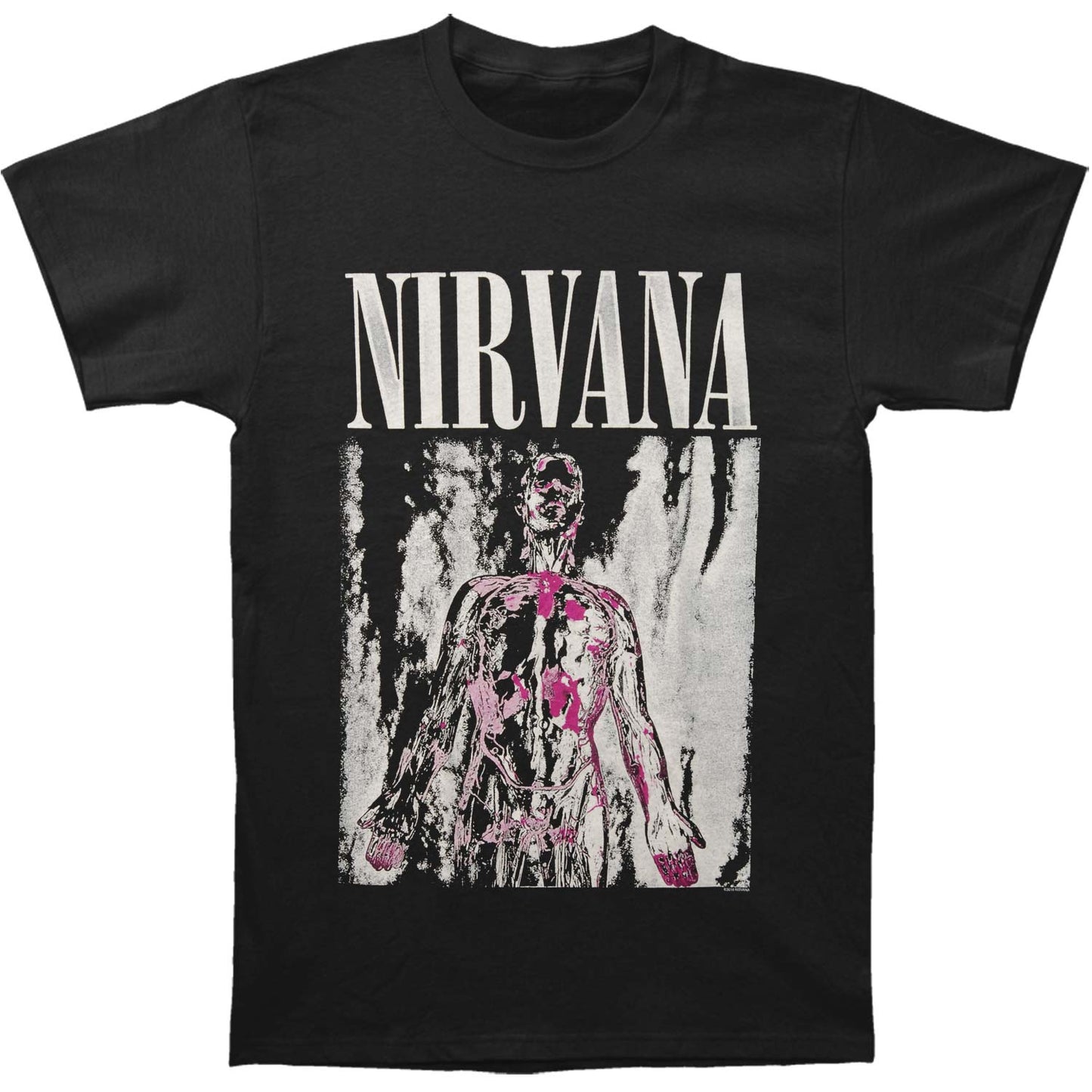 Nirvana Pink & Grey Sliver Mens Soft T Slim Fit T-shirt Front