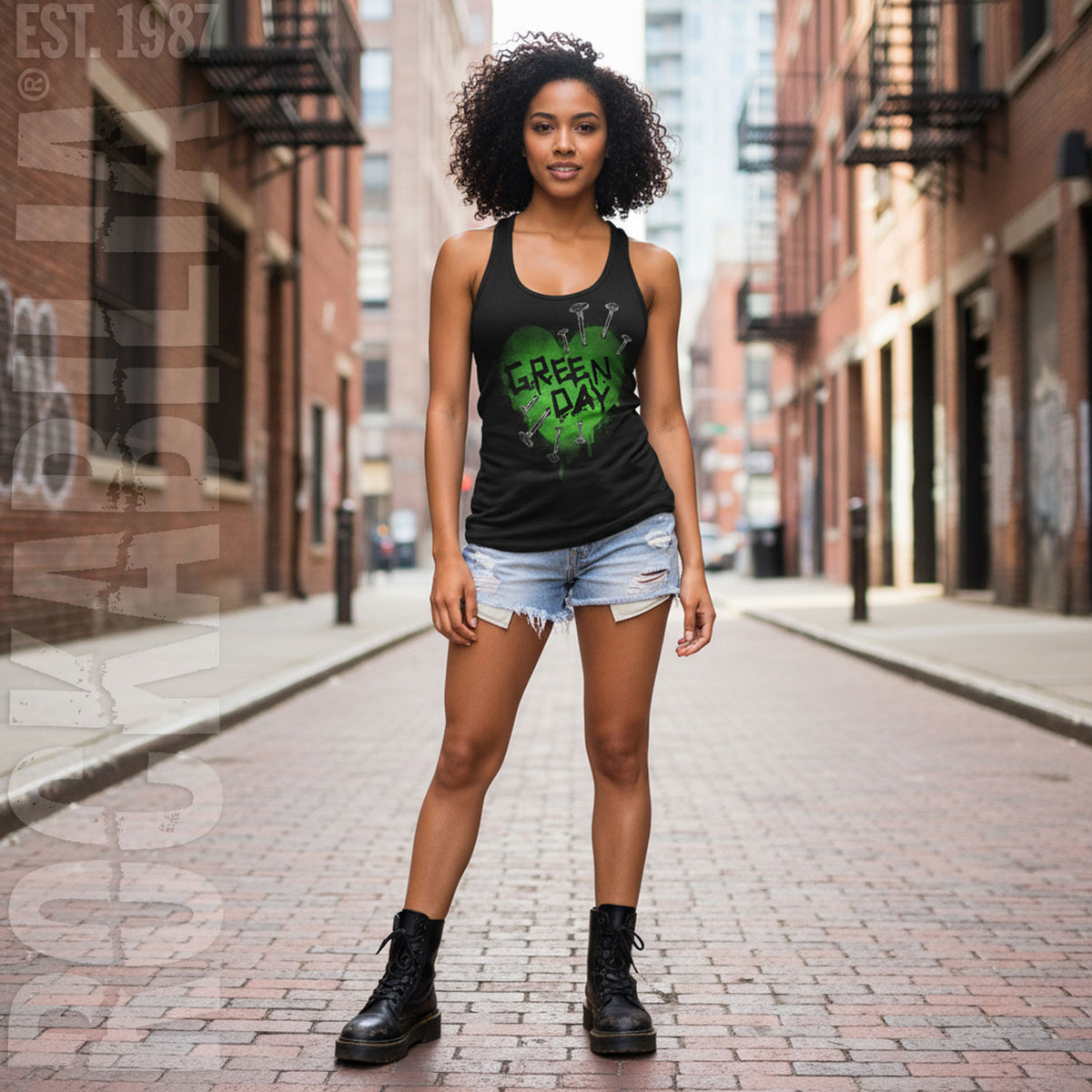 Green Day Love Nails Womens Tank Alt 2