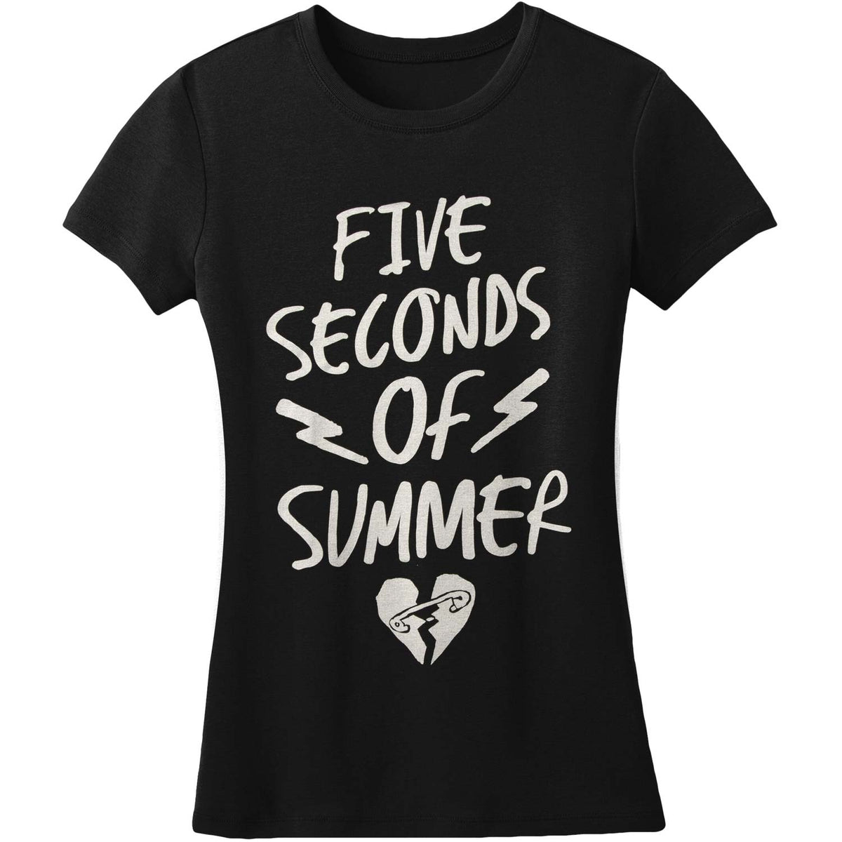 5 Seconds Of Summer Bolts Heart Junior Top Front