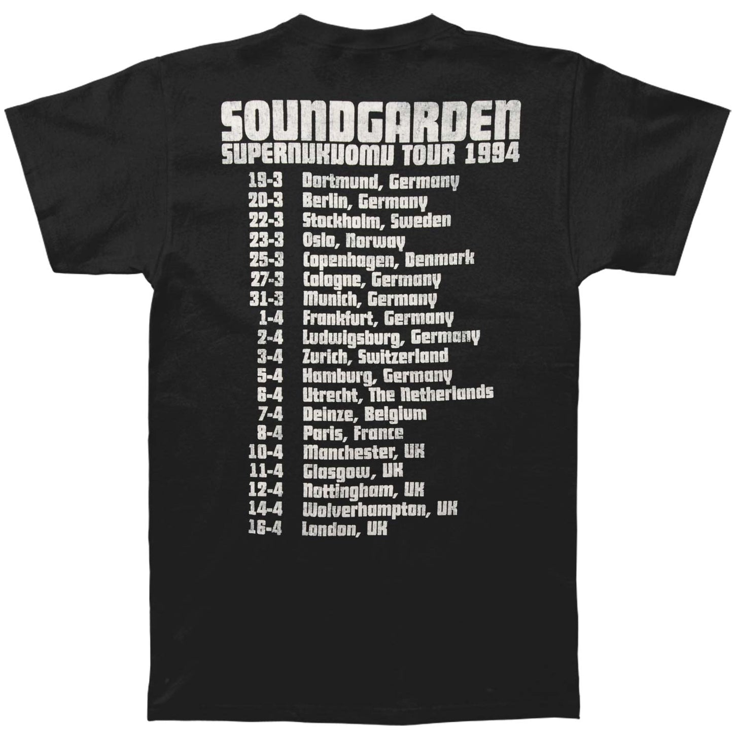 Soundgarden Superunknown Tour '94 (Back Print) Slim Fit T-shirt Back