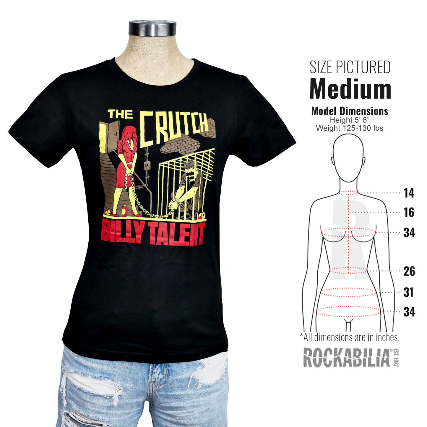 Billy Talent Womens Crutch Tee Junior Top Alt 3