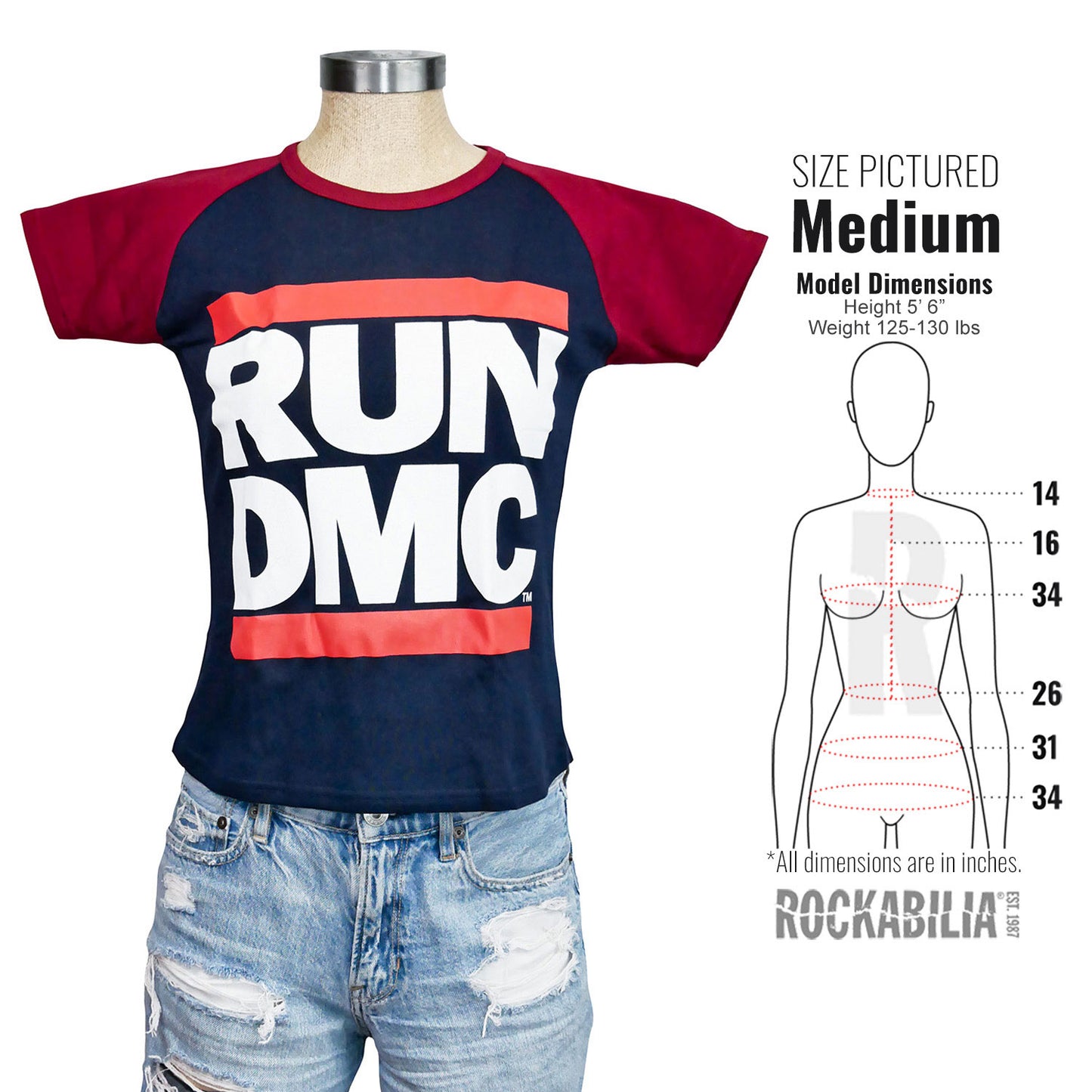 Run DMC Logo Raglan Junior Top Alt 3