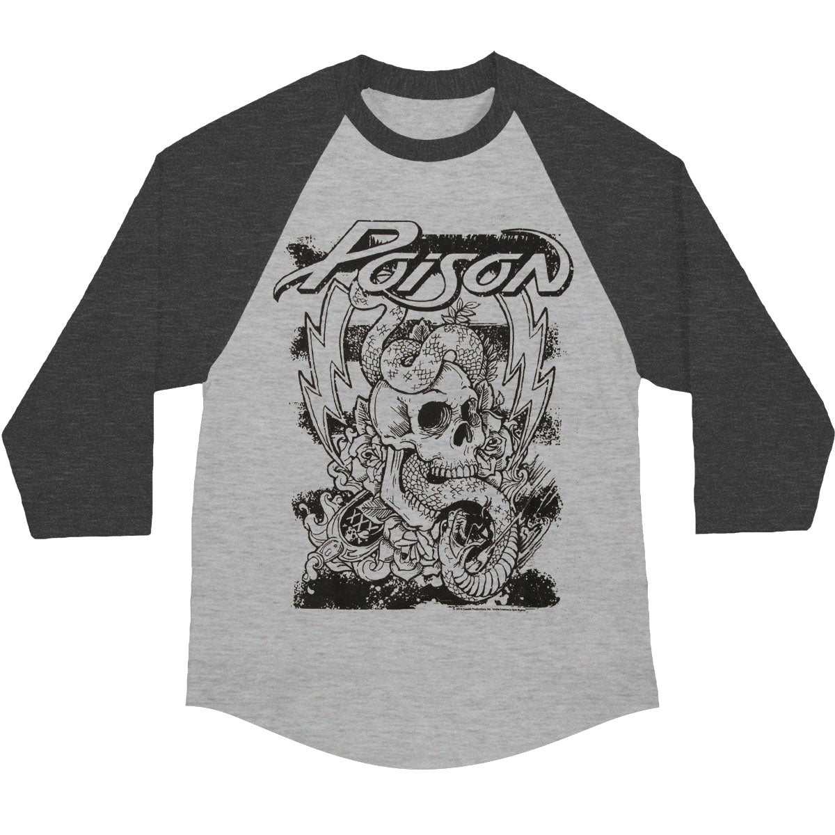 Poison Skull Snake Baseball Jersey Front