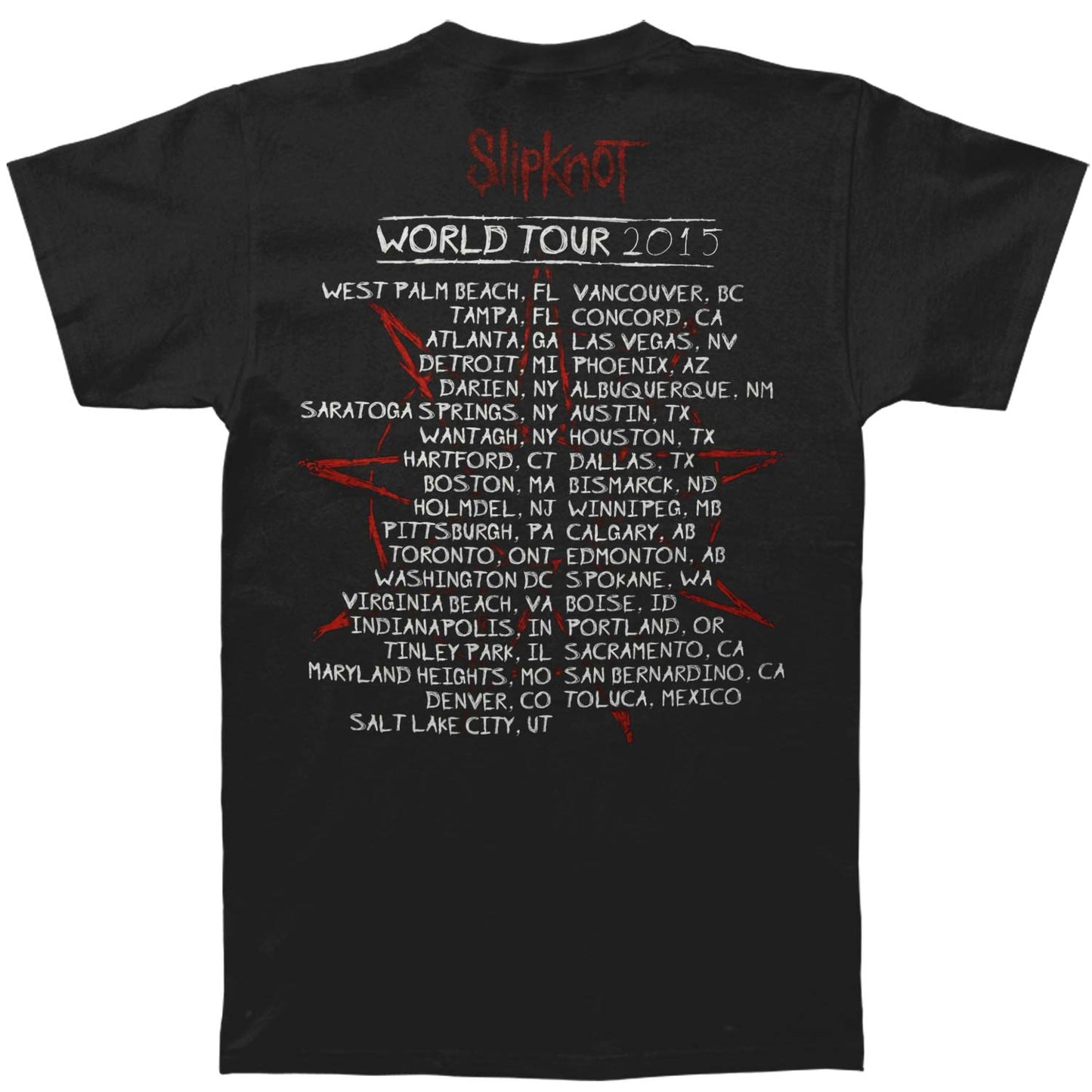Slipknot U.S. Flag 2015 World Tour T-shirt Back