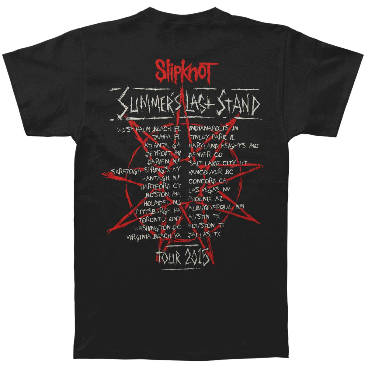 Slipknot U.S. Flag 2015 North American Tour T-shirt Back